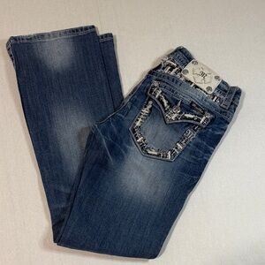Miss Me Indigo Boot Cut Jeans with Embellished Pockets